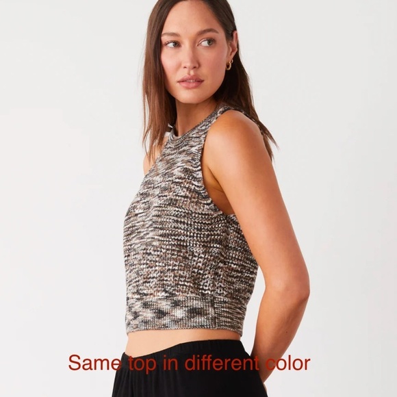 Monrow XS Space Dye Crochet Racer Back Sweater Tank Top ~ Cropped Y2K 90’s - Picture 8 of 8